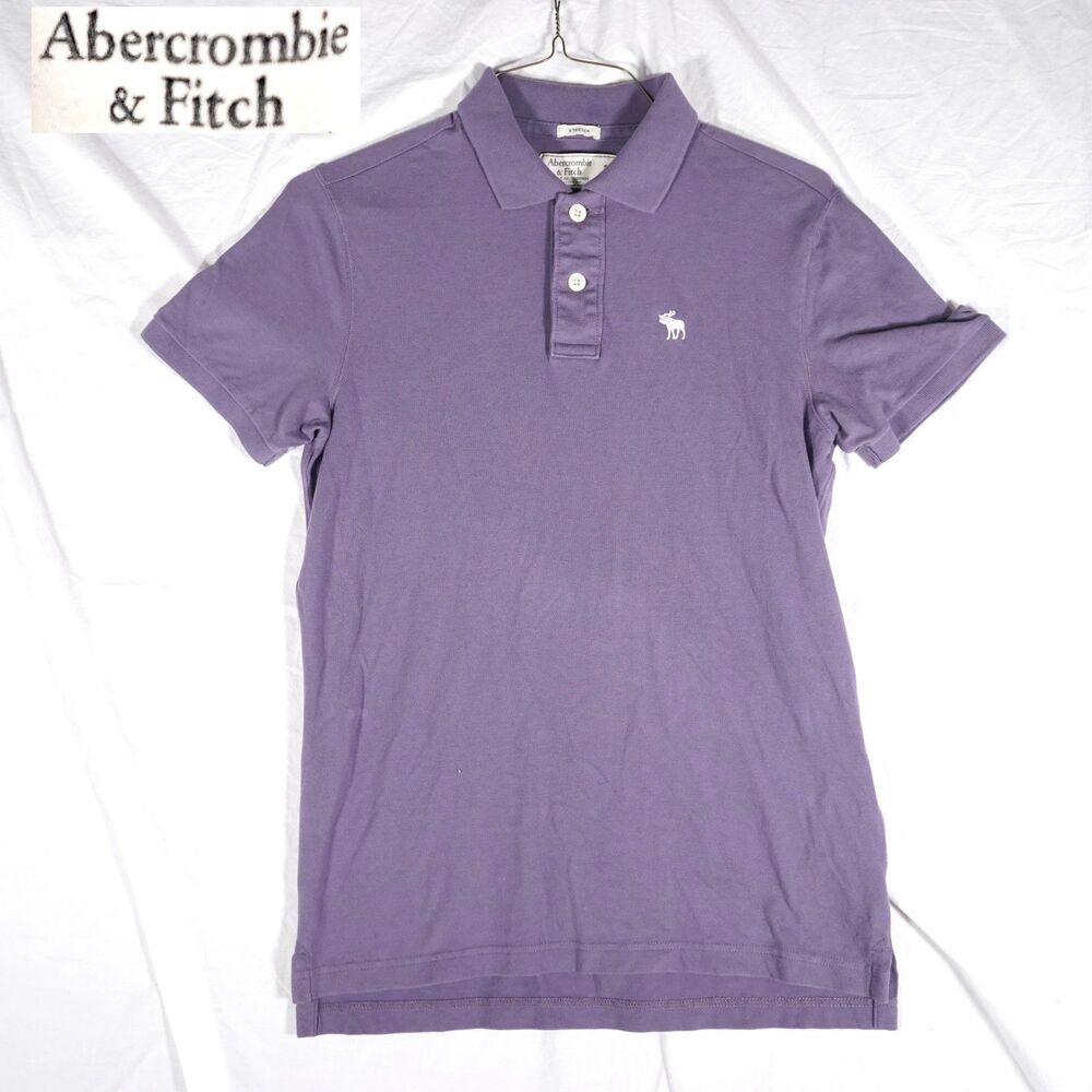Abercrombie & Fitch Polo Purple Moose Logo Small